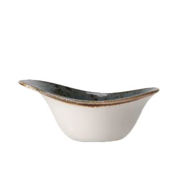 Steelite 11300525 - 5" Blue Ceramic Free‑Form Bowl, 4 oz, Vitrified, Oven Safe 530°F - 1 Dozen