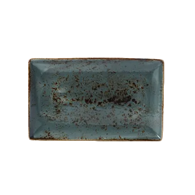 Steelite 11300550 - Blue Rect Tray, 10.625" x 6.5" x 0.875", Oven Safe 530°F, Narrow Rim - 6/Case