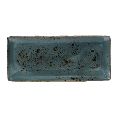 Steelite 11300552 - Blue Rect Platter 14.5" x 6.5" x 0.75", Ceramic NarrowRim Oven Safe 530°F-6/Case