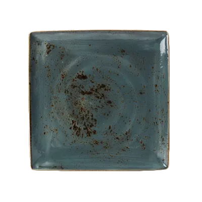 Steelite 11300553 - Square Blue Ceramic Platter, 10.5" X 10.5" X 0.75", Oven Safe To 530°F, - 6/Case