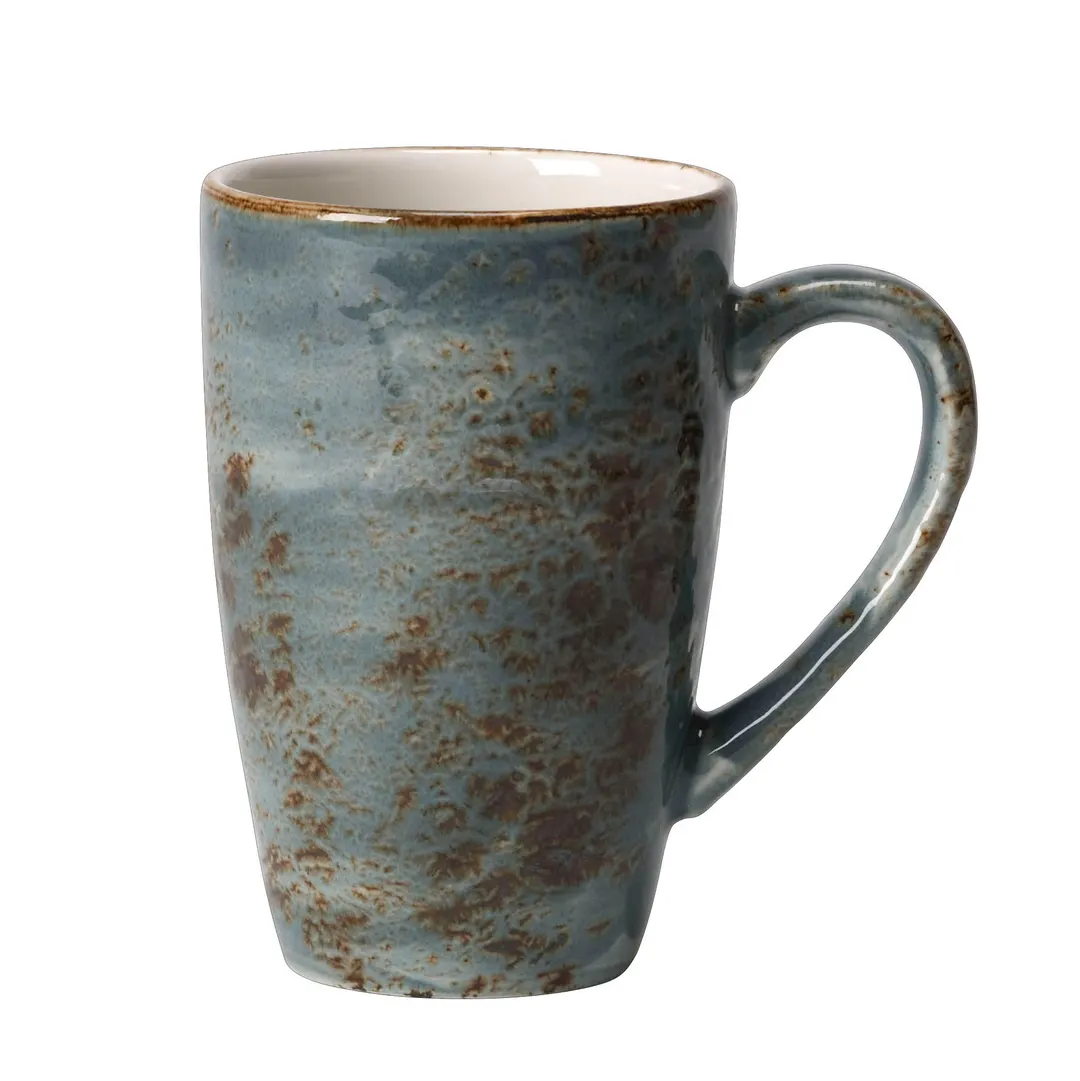 Steelite 11300591 Quench Mug - 12 Oz Blue, 4.5" x 3.25" x 4.75" Ceramic, Oven Safe 530°F - 24/Case
