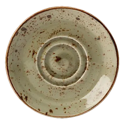 Steelite 11310225 Double Well Saucer, 6.5" x 0.75", Green, Ceramic, Oven Safe 530°F/275°C - 36/Case
