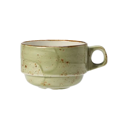 Steelite 11310234 Stacking Cup, 3.5 Oz Green, 3.5" x 2.625" x 2.0" Ceramic, Oven Safe - 36/Case
