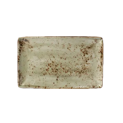 Steelite 11310550 Green Tray, Alumina Ceramic, 10.625" x 6.5" x 0.875", Oven Safe to 530°F - 6/Case