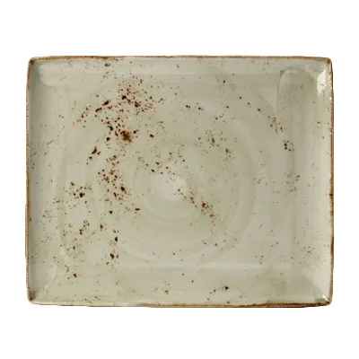 Steelite 11310551 Rectangle Tray 13.5" x 10.625" x 0.875" Green Ceramic Oven Safe 530°F - 6/Case