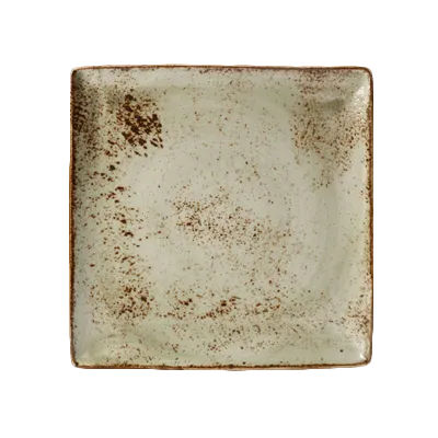 Steelite 11310553 - Green Square Ceramic Tray 10.5" x 0.75" Rim, Oven Safe to 530°F/275°C - 6/Case