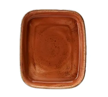 Steelite 11330331 Oblong Roaster 4‑Qt Terracotta Ceramic 14" x 12" x 2.125" Oven Safe 530°F - 6/Case