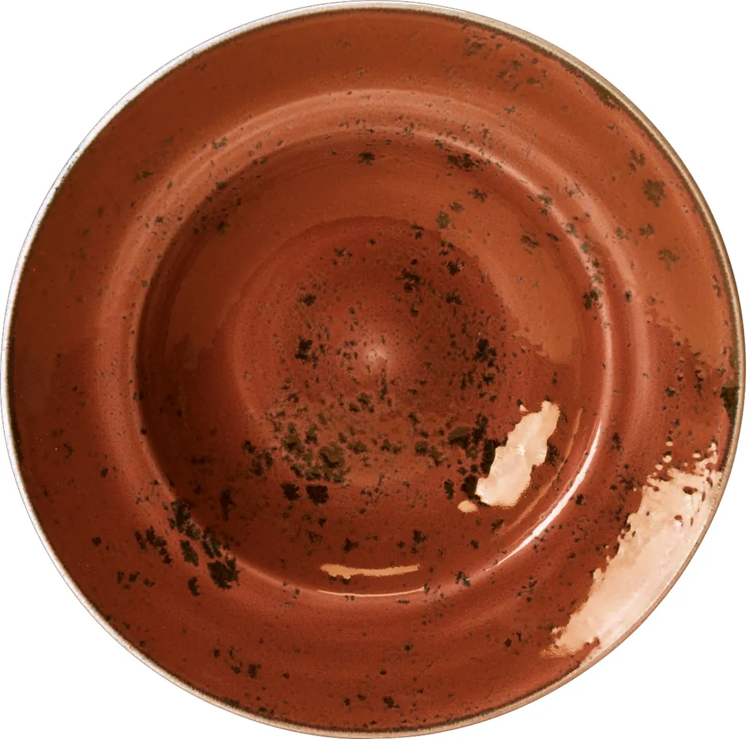 Steelite 11330372 - Terracotta Round Ceramic Bowl, 12 oz 10.6" x 2", Oven Safe to 530°F - 6/Case