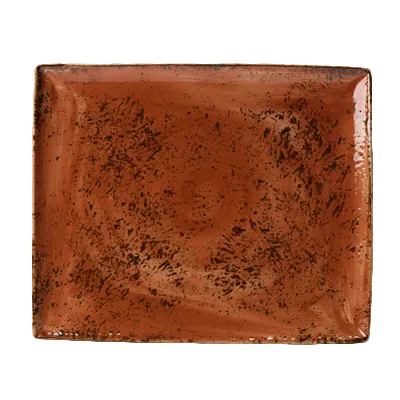 Steelite 11330551 Terracotta Platter 13.5" x 10.6" x 0.9", Alumina Rim Oven Safe 530°F - 6/Case
