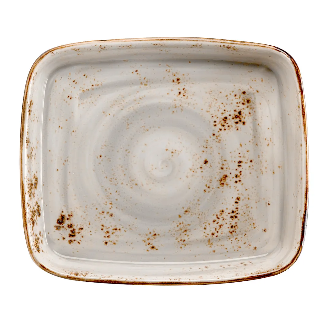 Steelite 11550342 Oblong Roaster, 2.5 Qt White Ceramic, 12" x 10" x 2", Oven Safe to 530°F - 6/Case