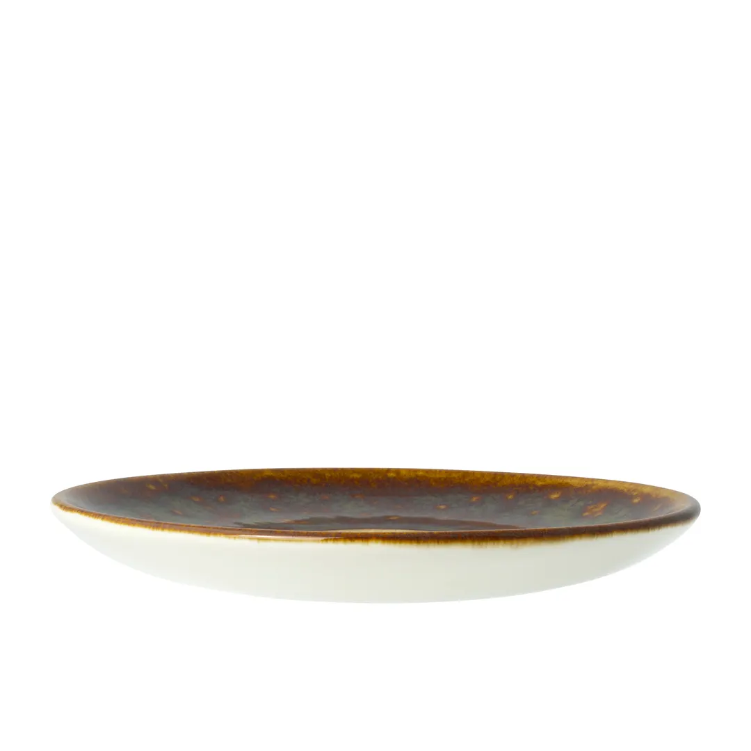 Steelite 1202X0042 Liv Saucer, 6.0" Amber Vitrified Ceramic, Oven Safe to 530°F/275°C - 1 Dozen