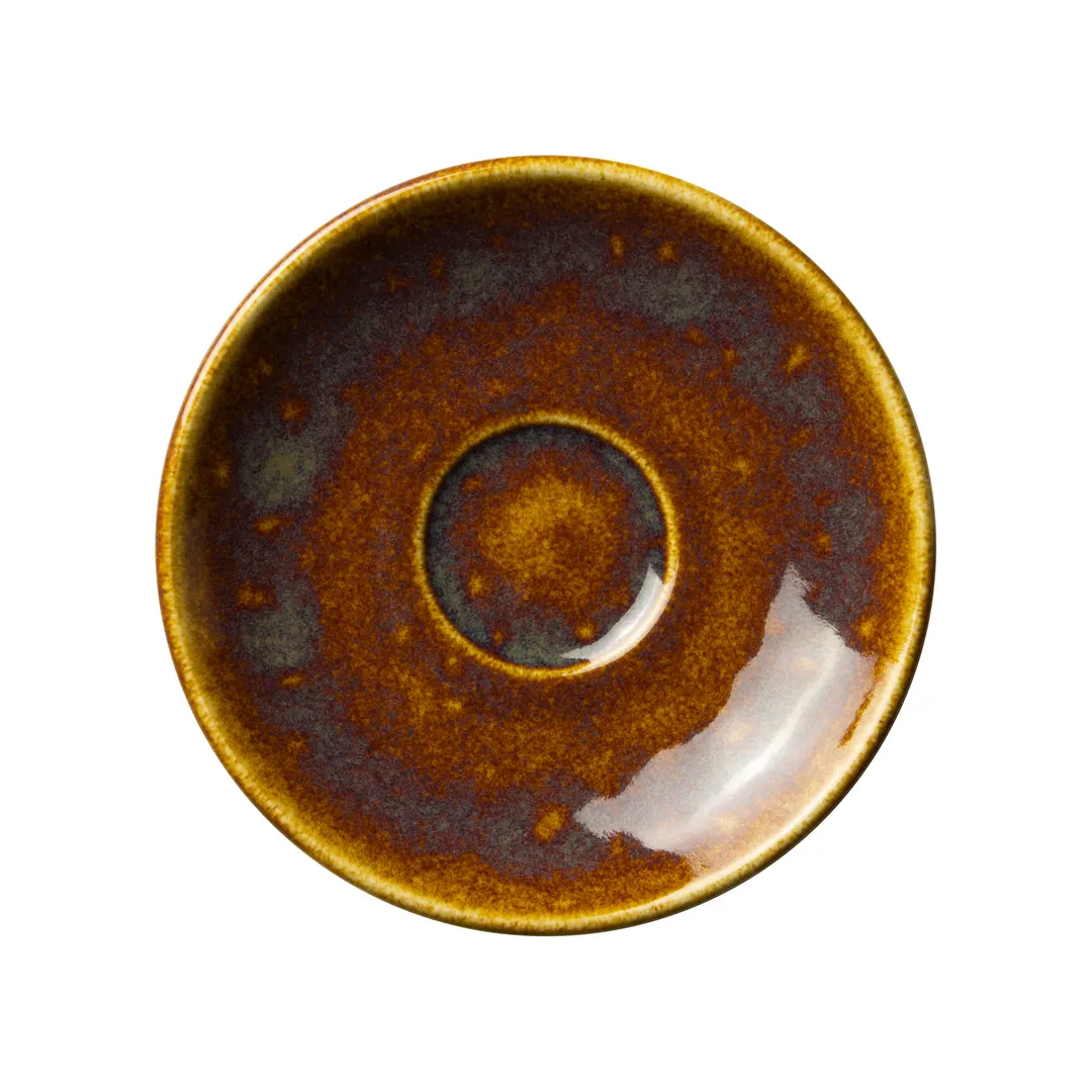 Steelite 1202X0043 - Liv Saucer, 5.0" x 0.75" Amber Vesuvius, Ceramic Safe 530°F/275°C - 1 Dozen