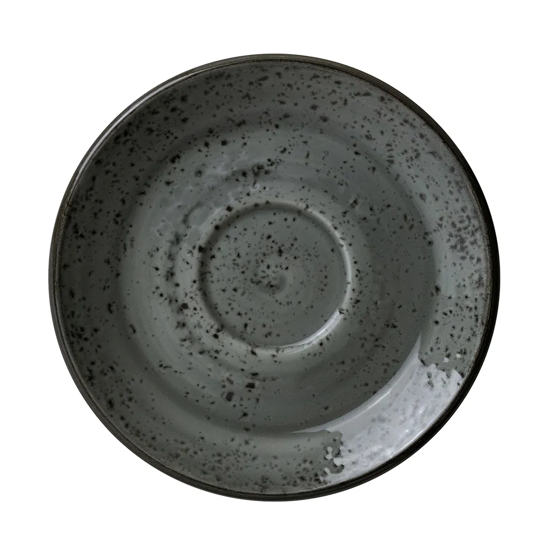 Steelite 1208X0043 - Liv Saucer, 5.0" x 0.75" Smoke Round China, Oven Safe to 530°F/275°C - 1 Dozen