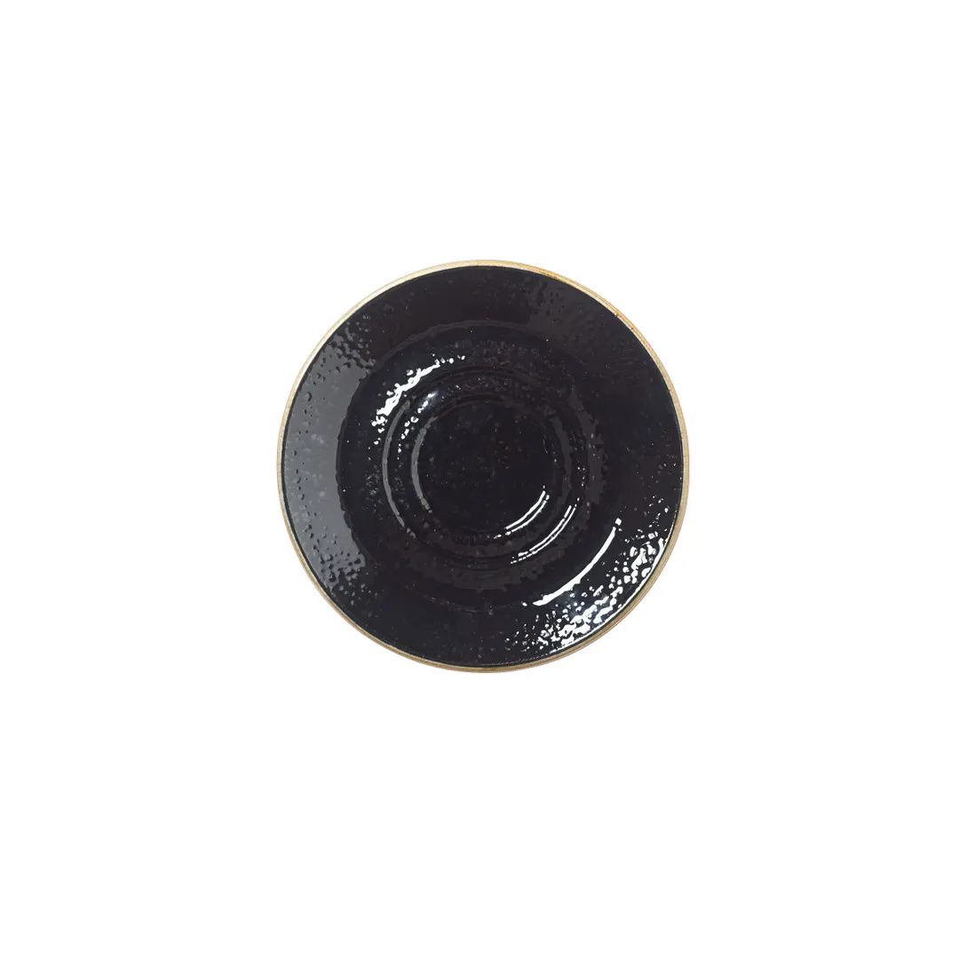 Steelite 12090158 Double Well Saucer, 5.75" x 0.75", Licorice Vitrified, Oven Safe 530°F - 36/Case