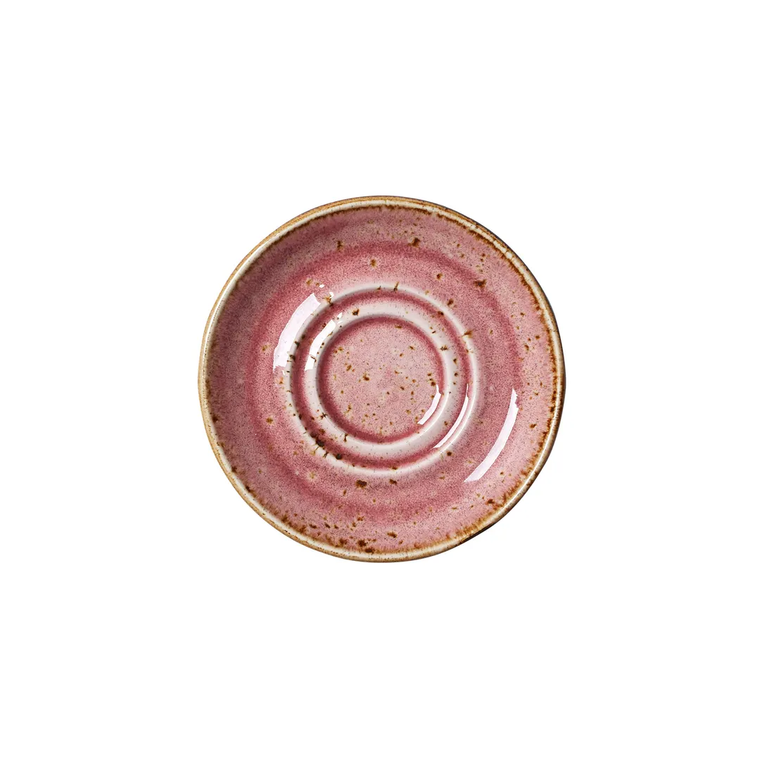 Steelite 12100165 - Double Well Saucer, 4.675" Raspberry Ceramic Oven Safe to 530°F - 1 Dozen