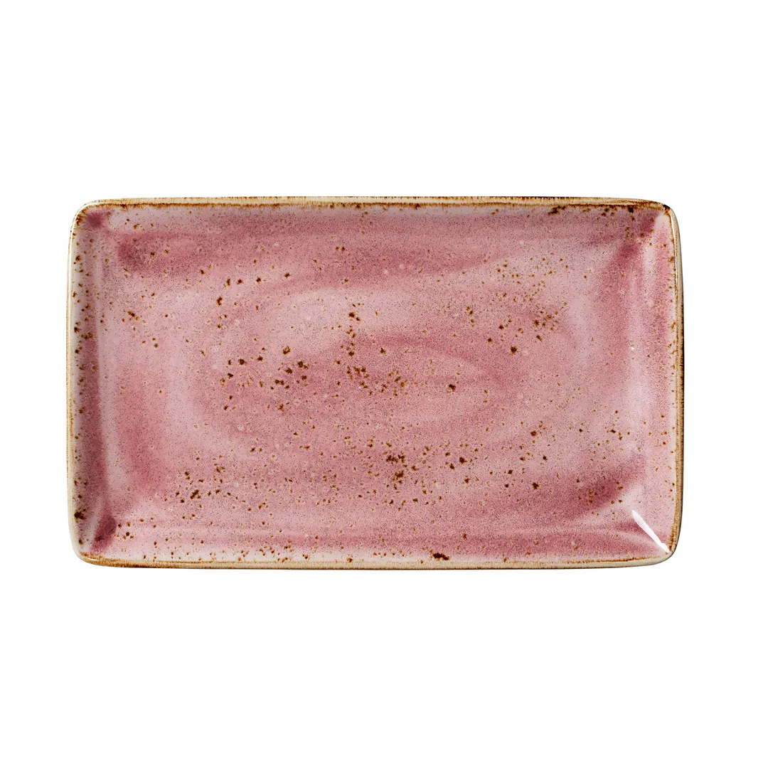 Steelite 12100550 Rectangle Tray, Raspberry Ceramic, 10.625" x 6.5", Rim, Oven Safe 530°F - 6/Case