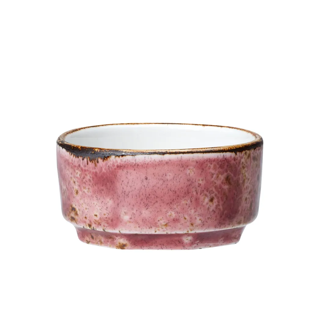 Steelite 12100575 - Raspberry Ceramic Sauce Dish 1.75 Oz (2.5" x 1.25"), Oven Safe 530°F - 1 Dozen