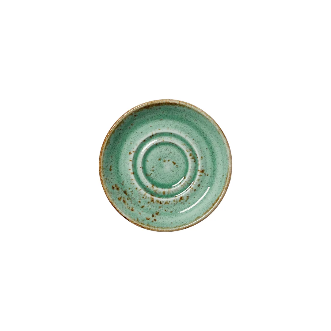 Steelite 12130165 - Aqua Saucer, 4.625" x 0.625", Alumina Vitrified, Oven Safe to 530°F, 1 Dozen