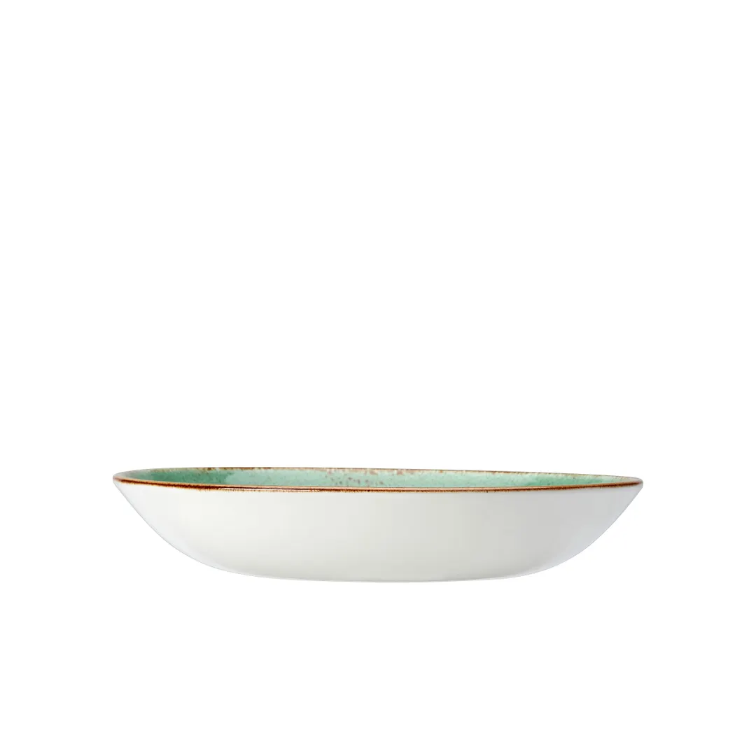 Steelite 12130570 - Aqua Craft 27-oz Round Bowl, 8.5" x 1.5" Ceramic, Oven Safe to 530°F, - 1 Dozen