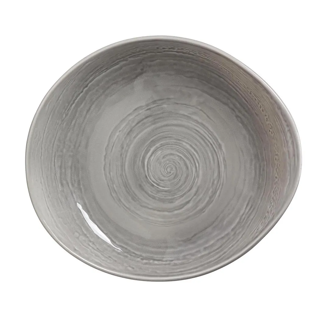 Steelite 1402X0070 - 32 oz Ceramic Bowl, 11" x 9.5" Grey Scape Finish, Oven Safe To 530°F, 1 Dozen