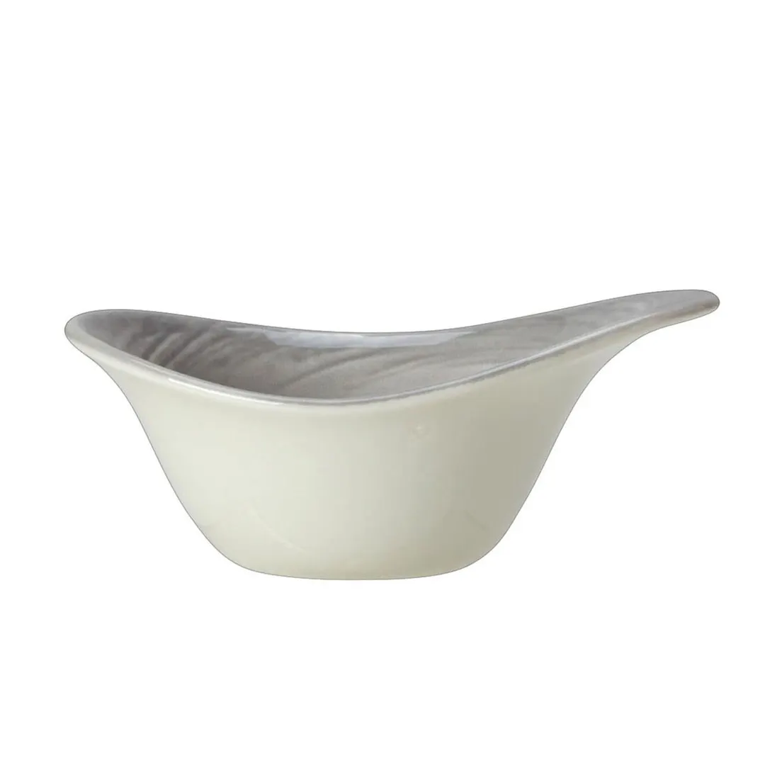 Steelite 1402X0074 - 4 oz Ceramic Bowl, Grey Finish, 5" x 3.75" x 2.125", Safe to 530°F - 1 Dozen