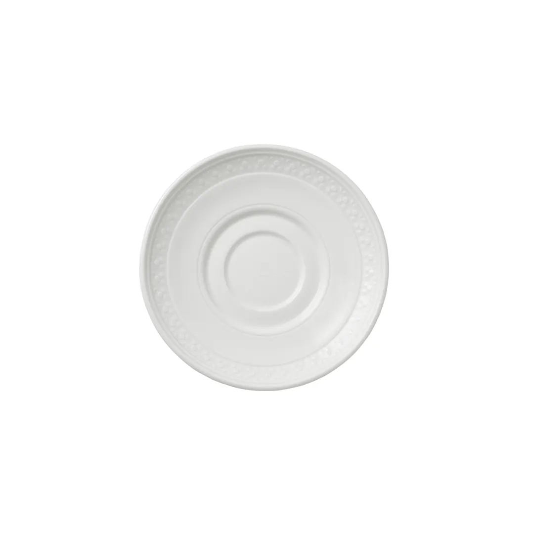 Steelite 1403X0114 Round 6.0" Bead Accent Vitrified Ceramic Saucer, Oven Safe to 530°F - 1 Dozen