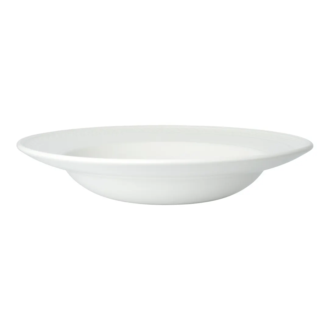 Steelite 1403X0121 - Rimmed 24 oz Bowl (11.25" x 2.25"), Ceramic, Bead, Oven Safe 530°F, 6/Case