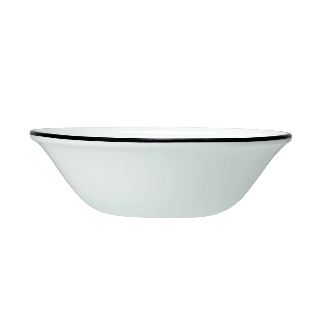 Steelite 1406X0124 Oatmeal Bowl, 18 oz (6.5" x 2.0"), Ceramic Black Band Oven Safe to 530°F - 1 Dozen