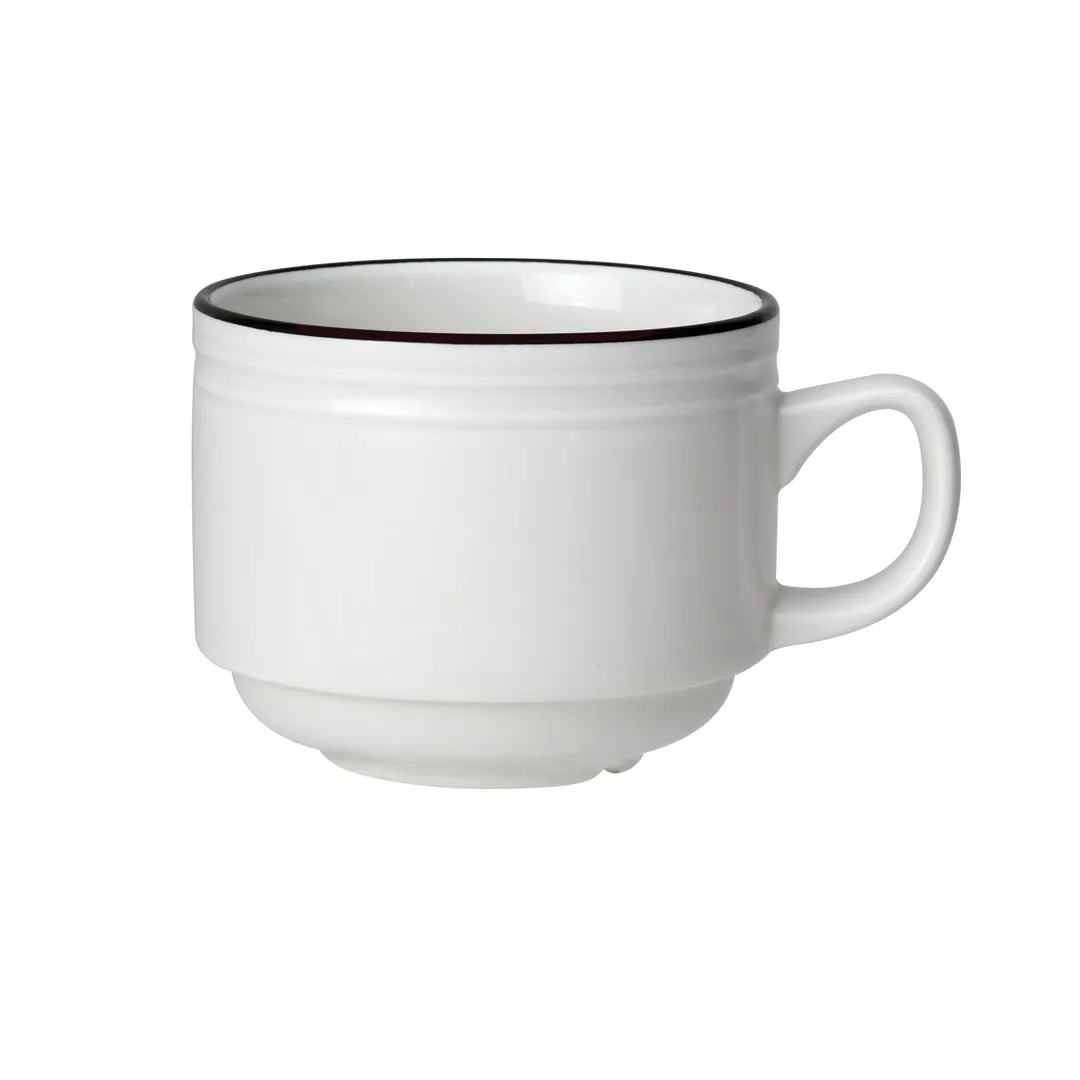 Steelite 1406X0133 - Stack Cup 7oz 4.25"x3.125"x2.5" Ceramic Black, Oven Safe 530°F/275°C - 1 Dozen