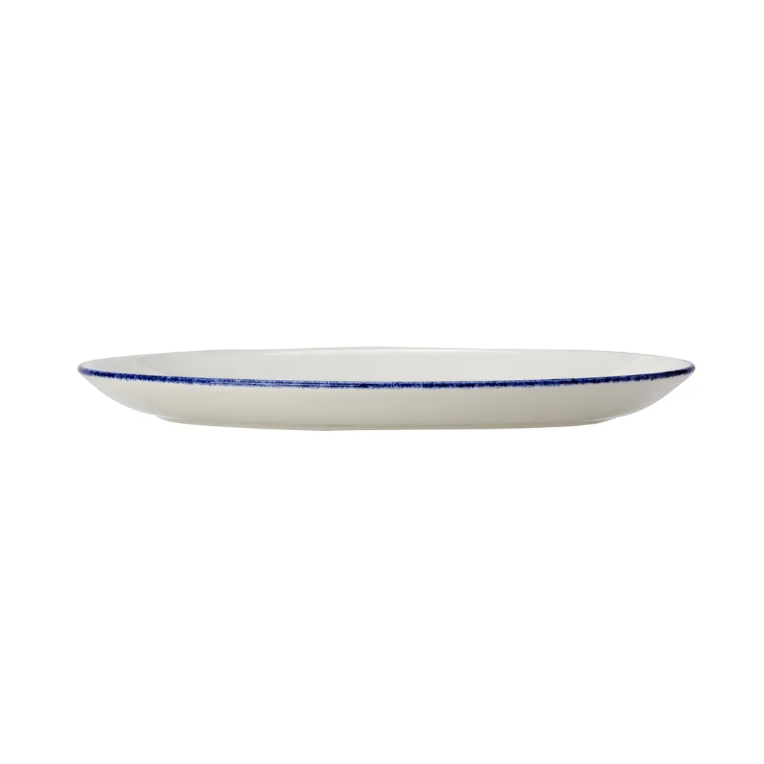 Steelite 17100142 Coupe Platter 12" x 9.375" x 1.13" Dapple Blue Vitrified Oven Safe 530°F - 1 Dozen