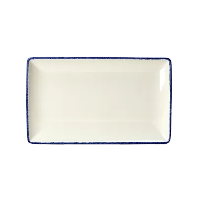 Steelite 17100550 Tray, 10.625" x 6.5" x 0.875", Dapple Blue China, Oven Safe to 530°F - 6/Case