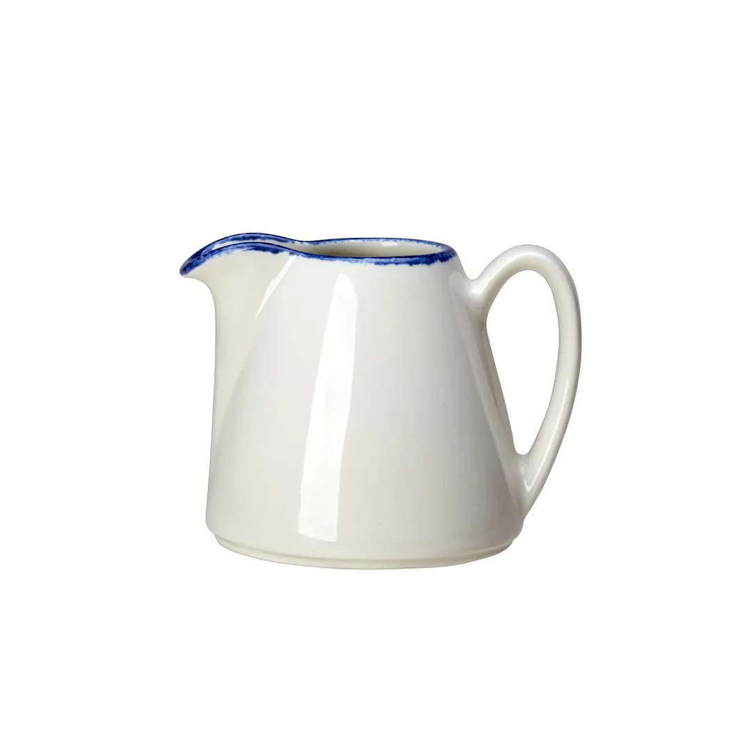 Steelite 1710X0030 - 5 oz Blue Creamer Pitcher, 3.625"×2.625" China, Oven Safe 530°F - 1 Dozen