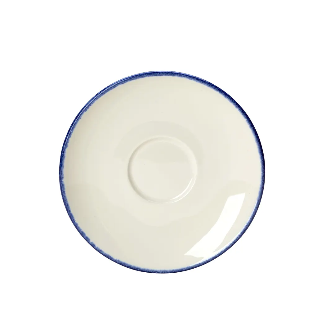 Steelite 1710X0043 Liv Saucer, 5.0" x 0.75" Blue Dapple China, Oven Safe 530°F (275°C) - 36/Case