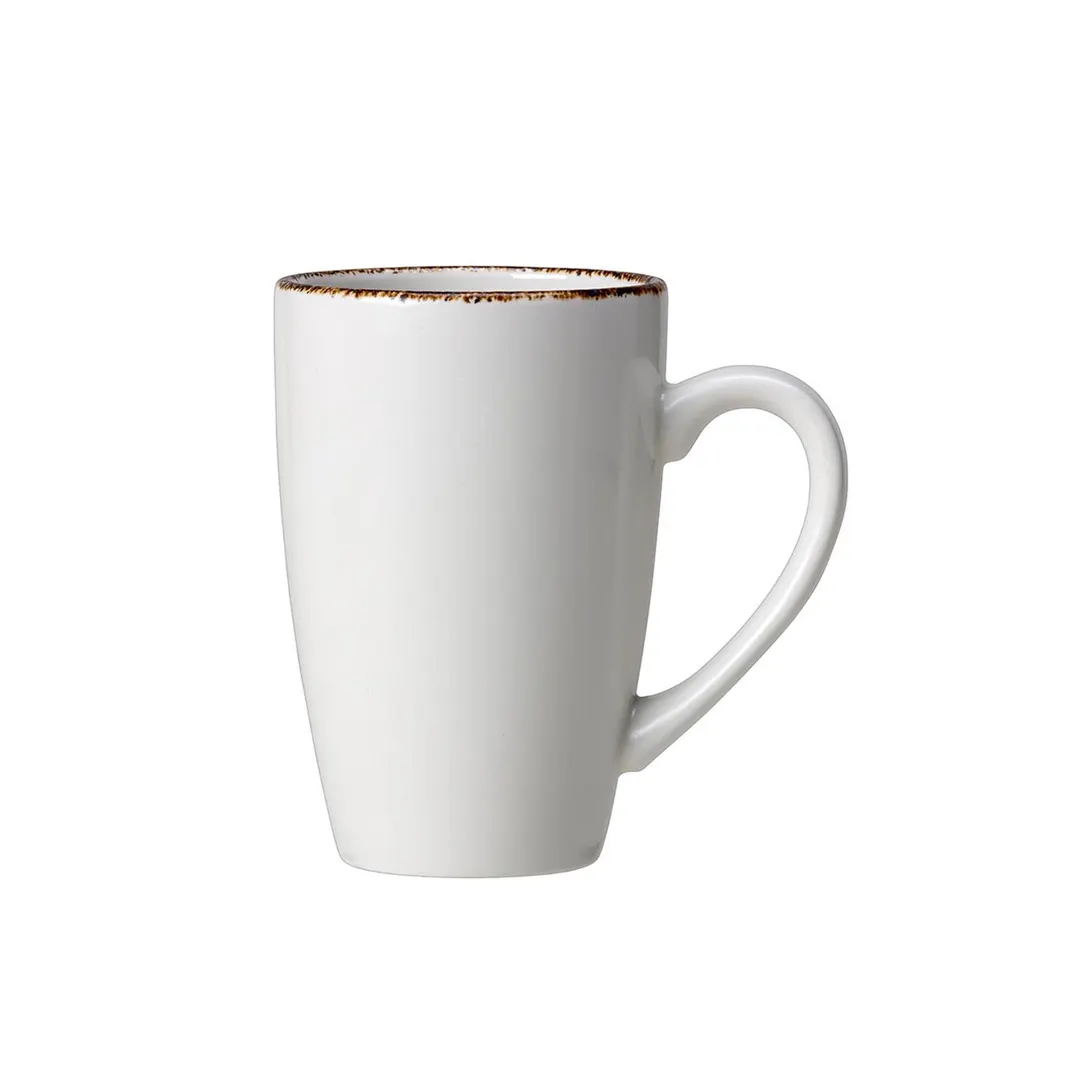 Steelite 17140592 - Quench China Mug, 10 oz 4.25"×3.0"×4.38", Dapple Brown Oven Safe 530°F - 24/Case