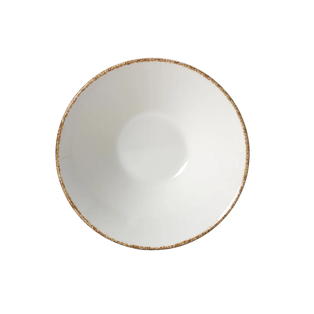 Steelite 17140596 Essence Bowl – 8" Round Brown Dapple China, 30 oz Oven Safe 530°F/275°C - 24/Case