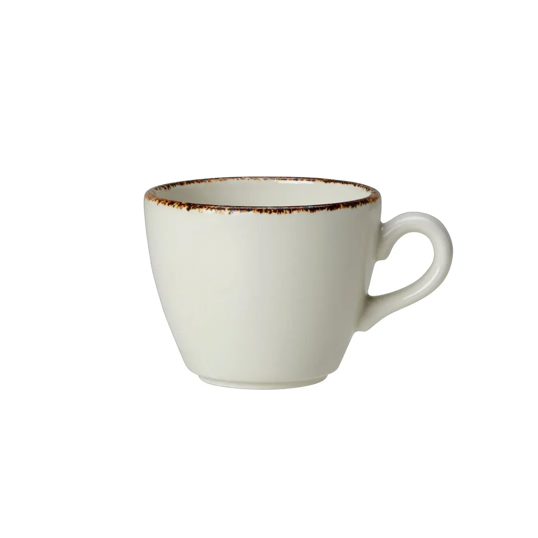 Steelite 1714X0023 Liv Cup, 3.0 Oz (3.5" x 2.0"), Brown Dapple China Oven Safe 530°F/275°C - 1 Dozen
