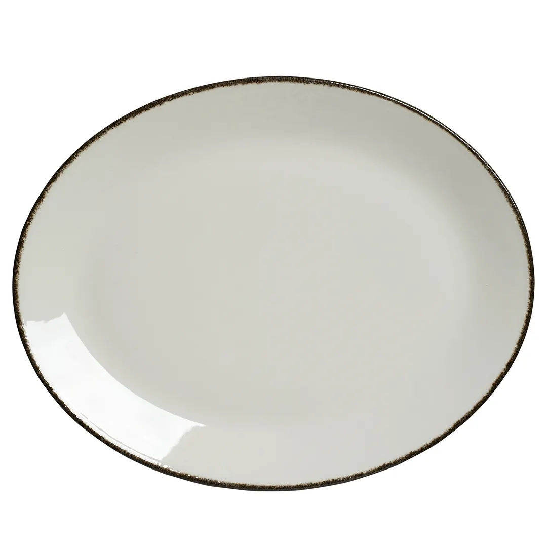 Steelite 17560145 Oval Coupe Platter, 13.5" x 10.625" x 1" Charcoal China, Safe 530°F - 1 Dozen