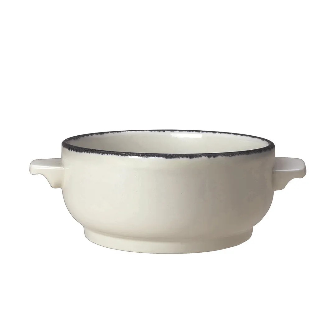 Steelite 1756B828 Charcoal Soup Bowl, 15 oz, 6.5" x 4.875" x 2.5", Vitrified, Oven Safe 530°F, 6/Case