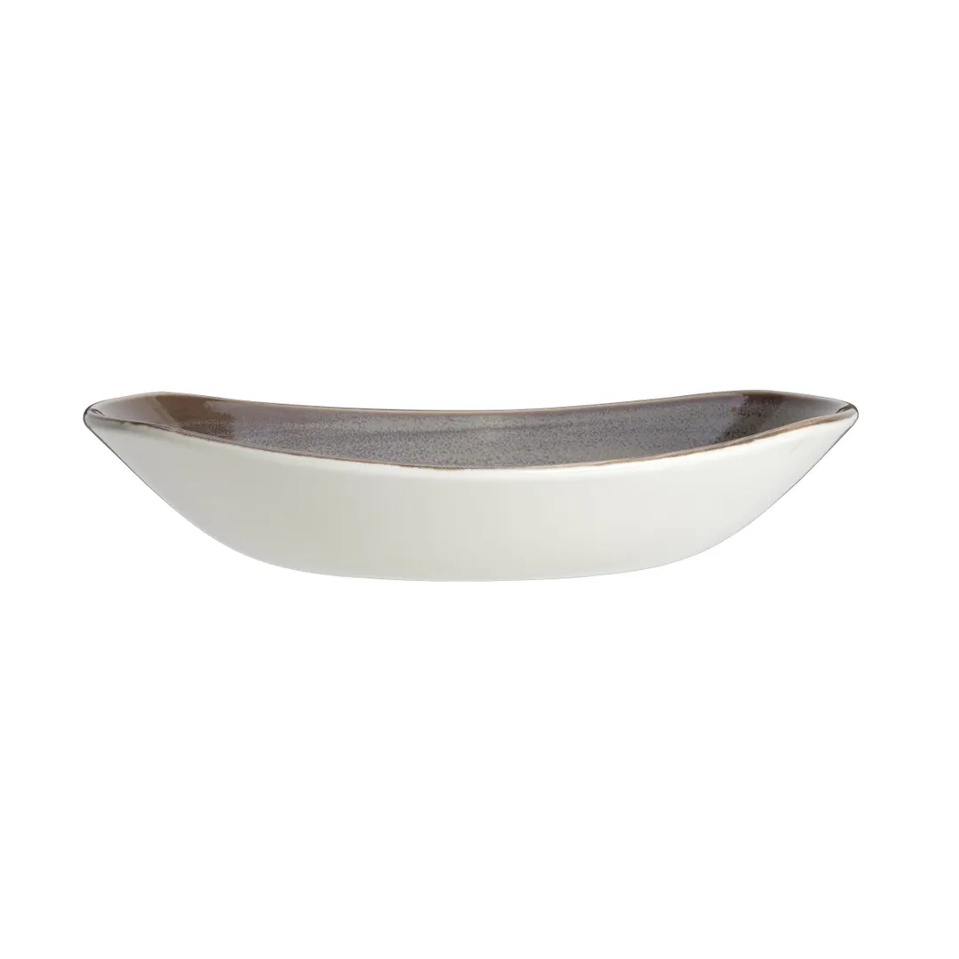 Steelite 17750586 Granite Oval China Platter 10"x9.5"x2.125" Ceramic Oven Safe 530°F/275°C - 1 Dozen
