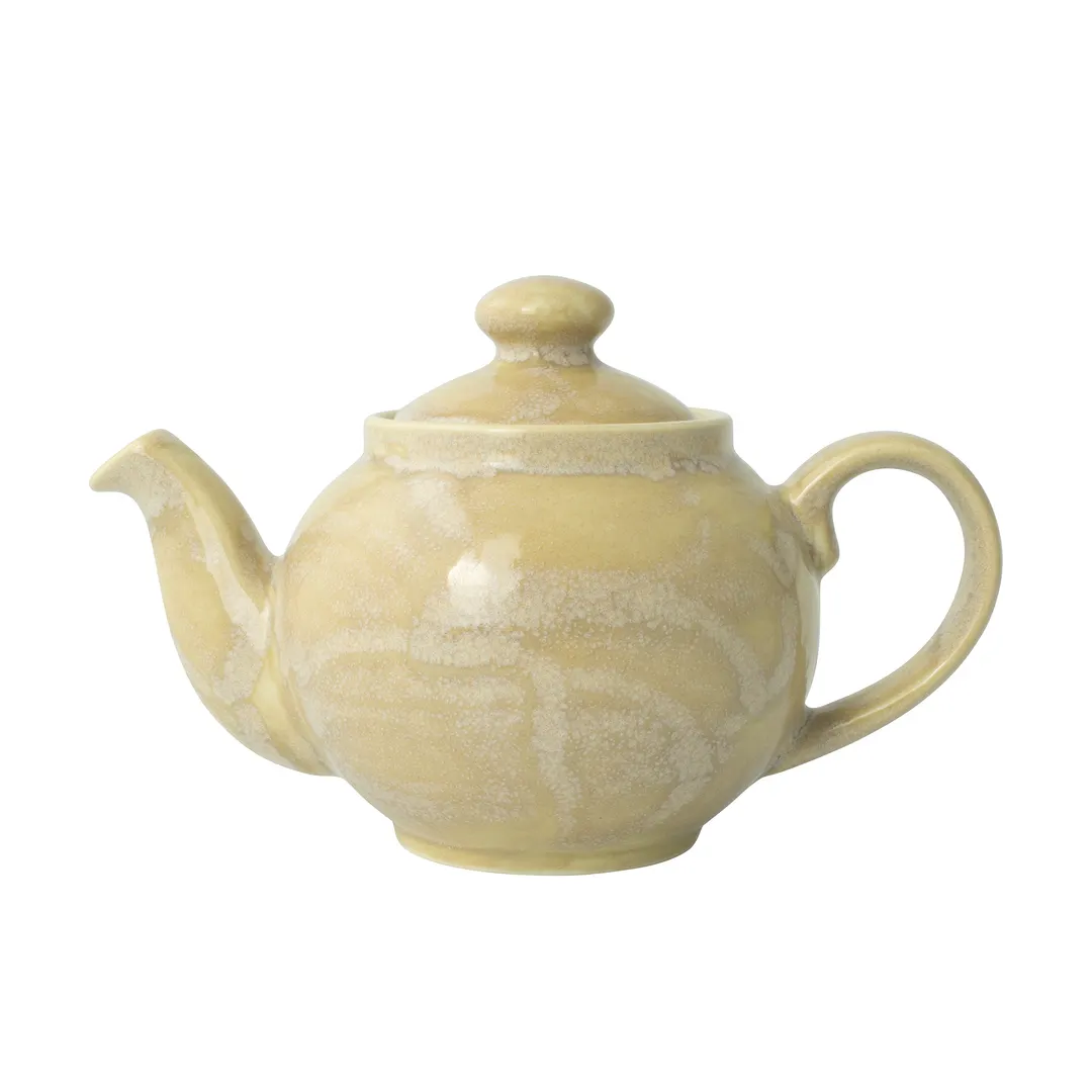 Steelite 17760179 Sandstone Teapot with Lid, 15 oz Ceramic, Oven Safe 530°F/275°C - 6/Case