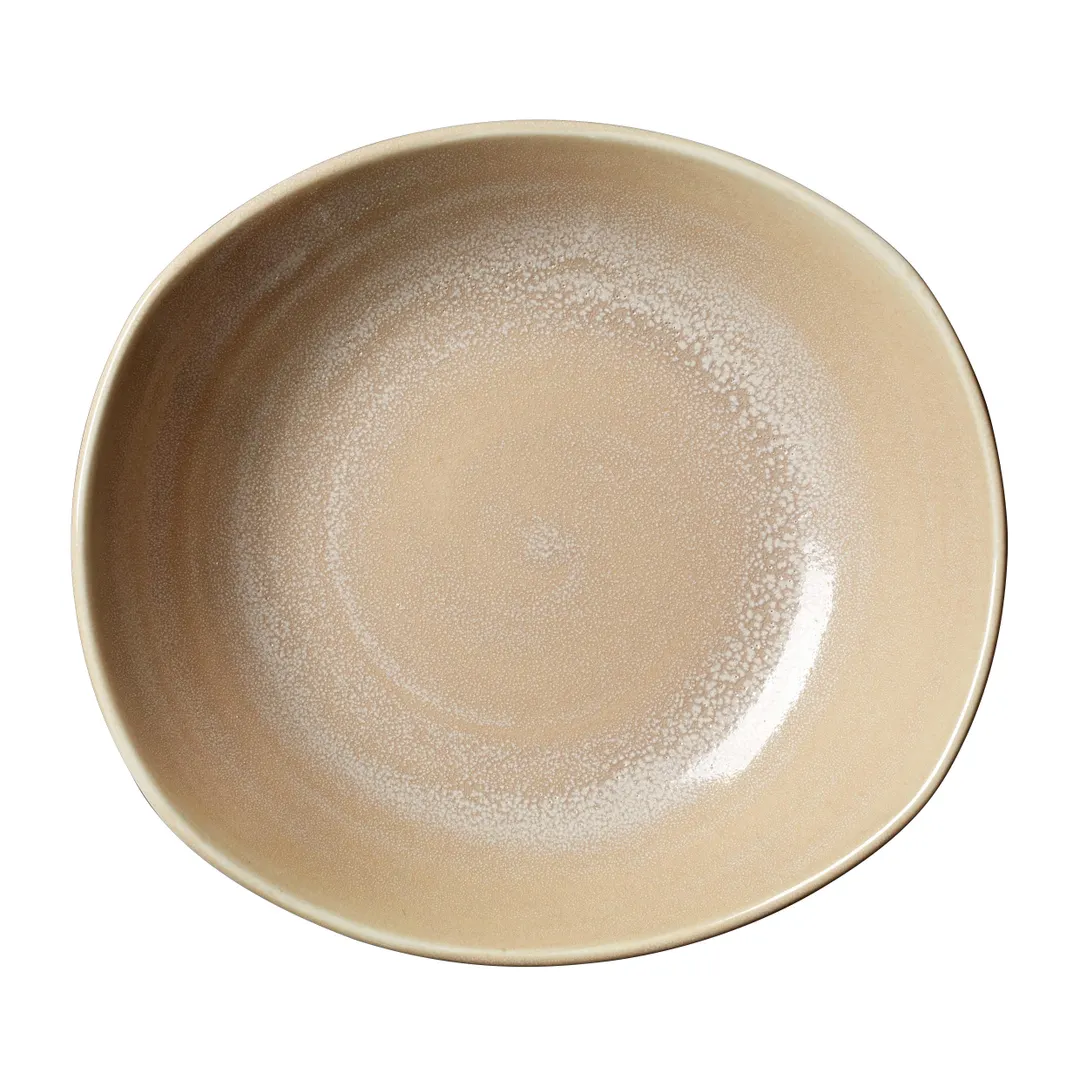 Steelite 17760586 Oval Platter, 10.0" x 9.5" x 2.125", Sandstone, Vitrified, 530°F, - 1 Dozen