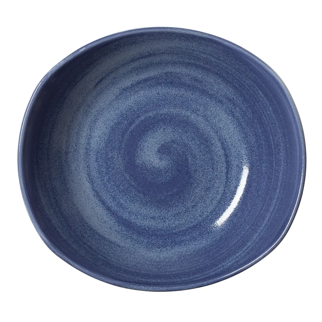 Steelite 17770586 Oval Platter, 10" x 9.5" x 2.125", Bluestone Ceramic, Oven Safe To 530°F - 1 Dozen