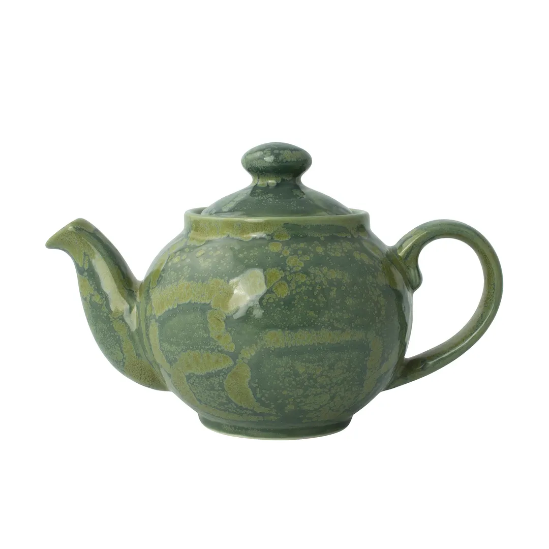 Steelite 17780179 - 15 oz Jade Ceramic Teapot with Lid, 530°F Oven Safe, 13-17 oz Capacity - 6/Case
