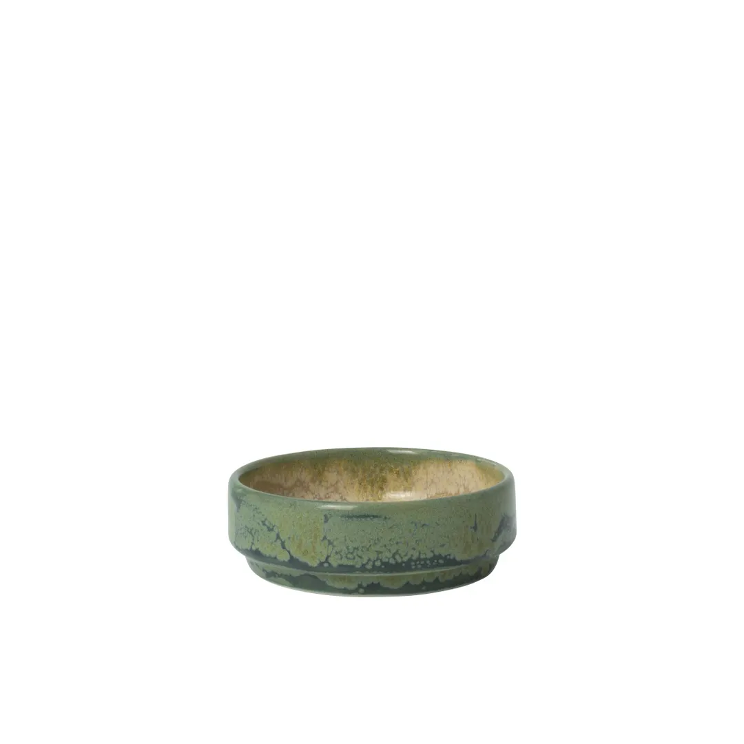 Steelite 17810471 - Jade Round 3" x 0.75" 2 oz Ceramic Stacking Tray, Vitrified China Bowl - 1 Dozen