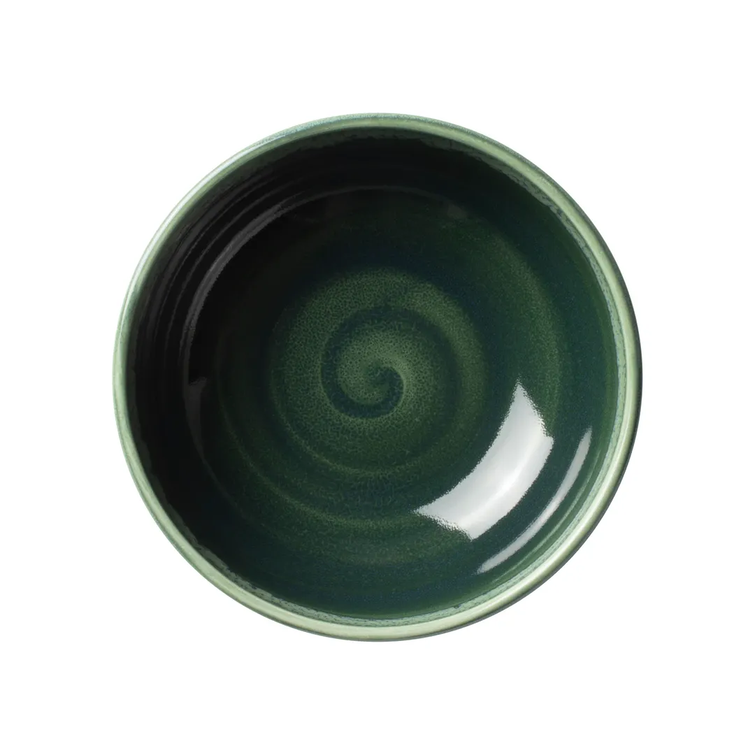 Steelite 17830482 - 23 Oz Ceramic Bowl, 6.125" , Burnt Emerald, Tone‑On‑Tone Glaze - 12/Case
