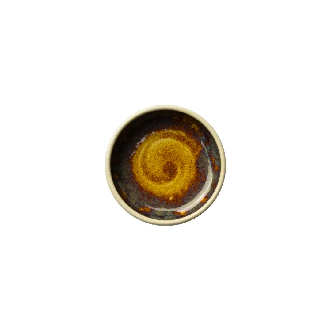 Steelite 17840471 - Round Amber Ceramic Bowl, 3" x 0.75" 4 oz, Tone-on-Tone Glaze - 1 Dozen