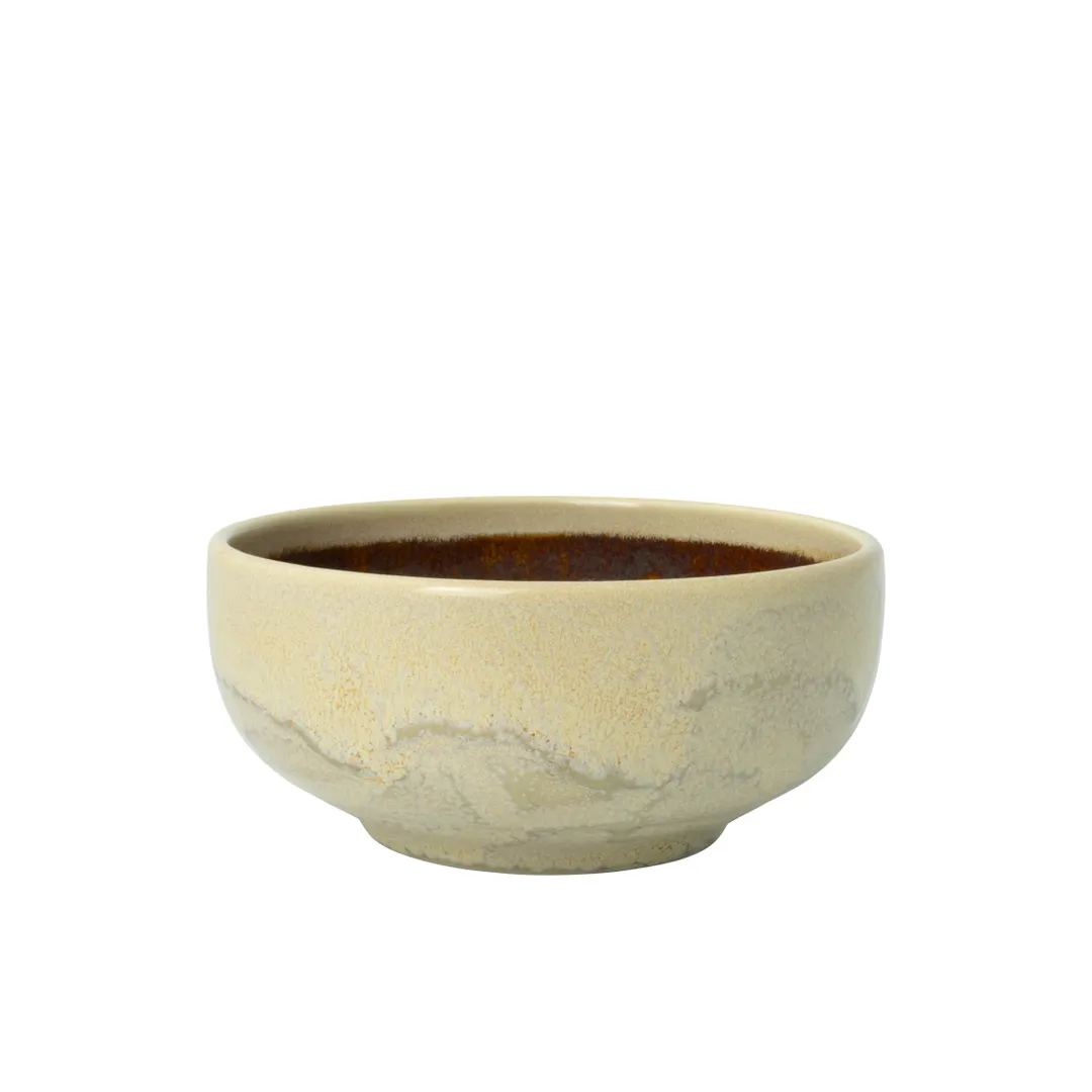 Steelite 17840481 - 16.5 oz Ceramic Bowl, 5.25" x 2.25" (Dia x Hgt), Amber Vesuvius Glaze, - 1 Dozen