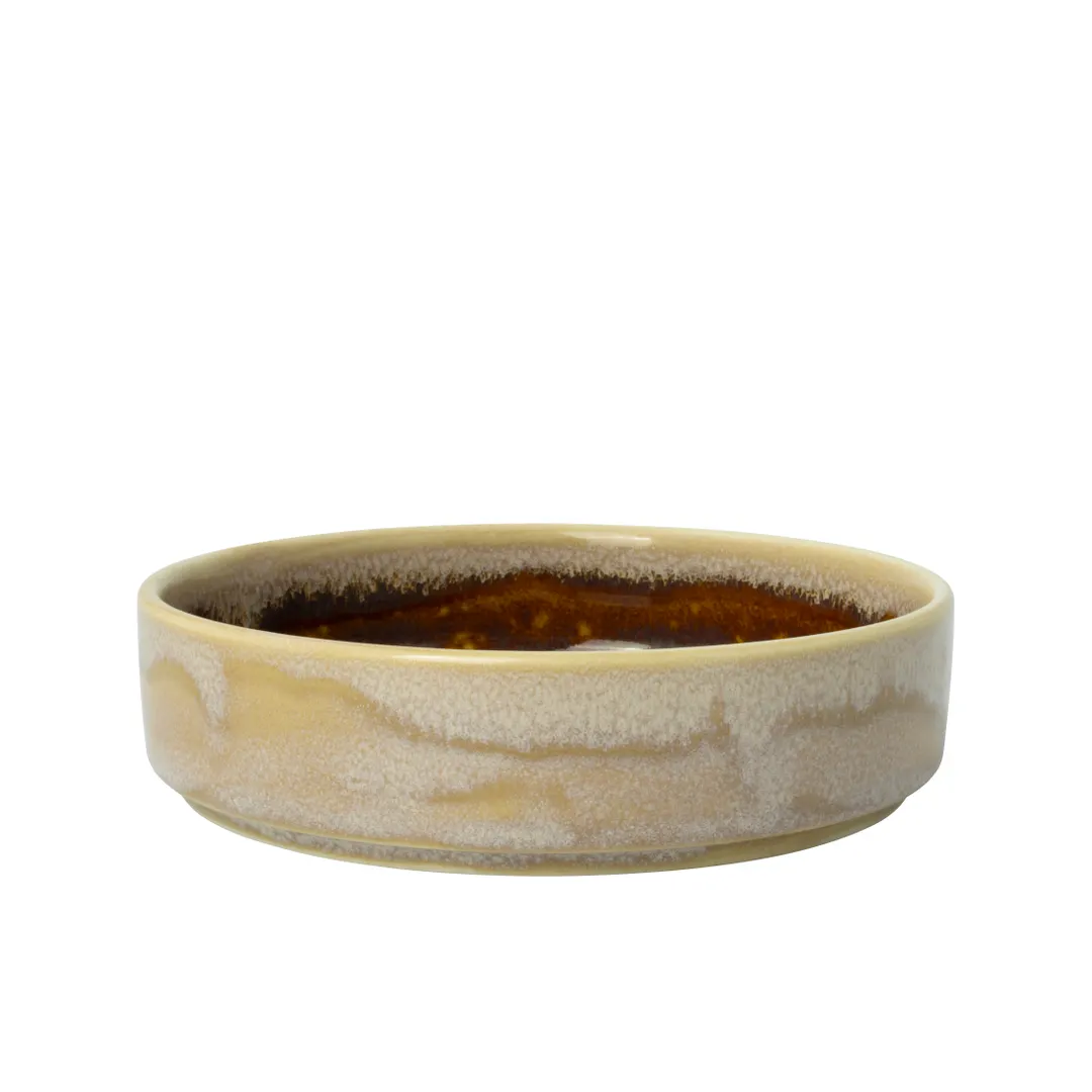 Steelite 17840560 Stacking Round Bowl, 21 oz (6.5" x 1.5"), Amber Aurora Vesuvius Ceramic - 1 Dozen