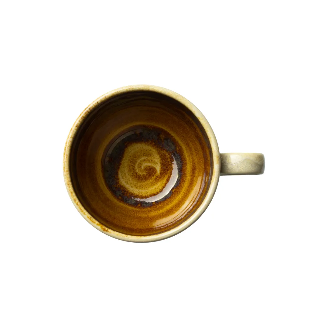 Steelite 1784X0021 Liv Cup, 8‑Ounce Amber, 4.625" x 2.875", Ceramic, Reactive Glaze - 1 Dozen