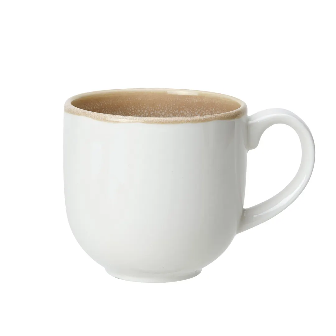 Steelite 17910624 - City Mug, 10‑Ounce Sandstone, 4.625"×3.375"×3.12", Vitrified Edge - 1 Dozen